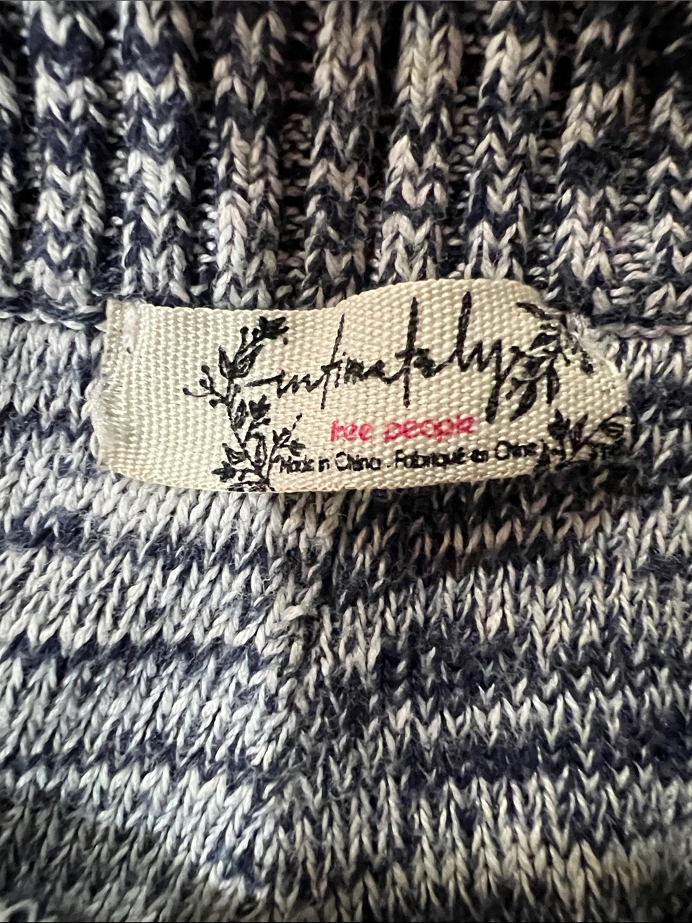 Free People Blue with White Flare Knit Pants - Picture 2 of 12
